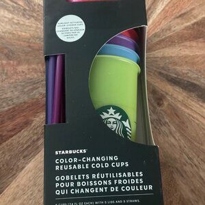 Starbucks Reusable Cold Cups Set of 5 - 24 Fl oz Multi Color - NEW Summer 2022